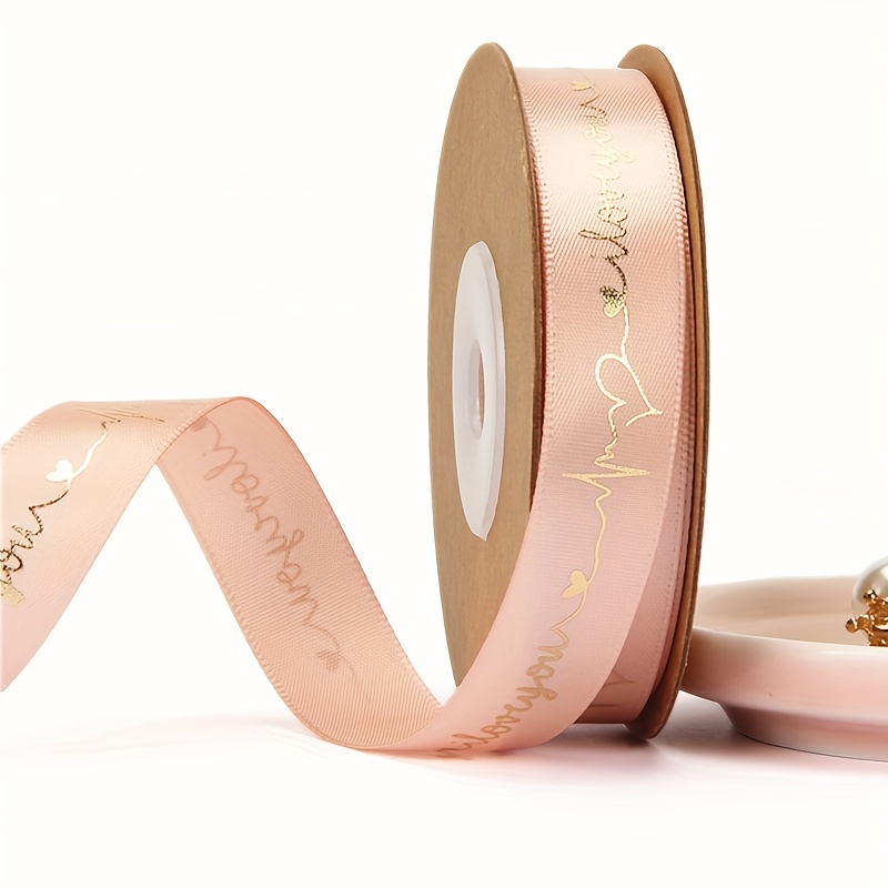  1 1/2 Inch Rose Gold Polyester Satin Ribbon for Gift