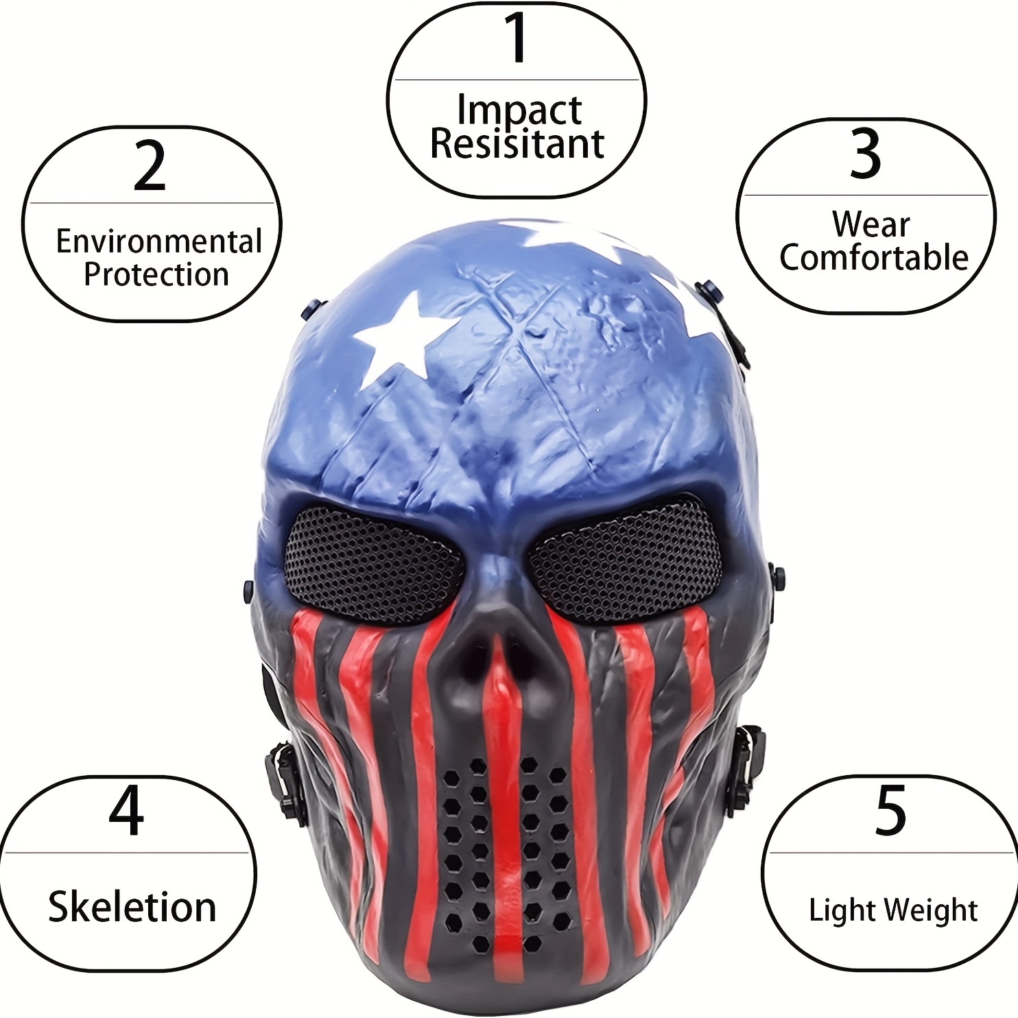 Máscara Airsoft Cara Completa Lente Pc Protección Ojos - Temu Chile