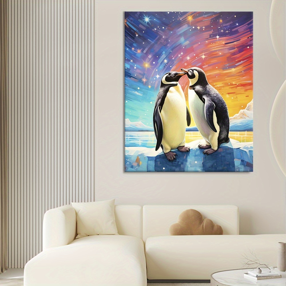 Penguin Easy Diy Oil Paint Numbers Adults Beginner ( - Temu United