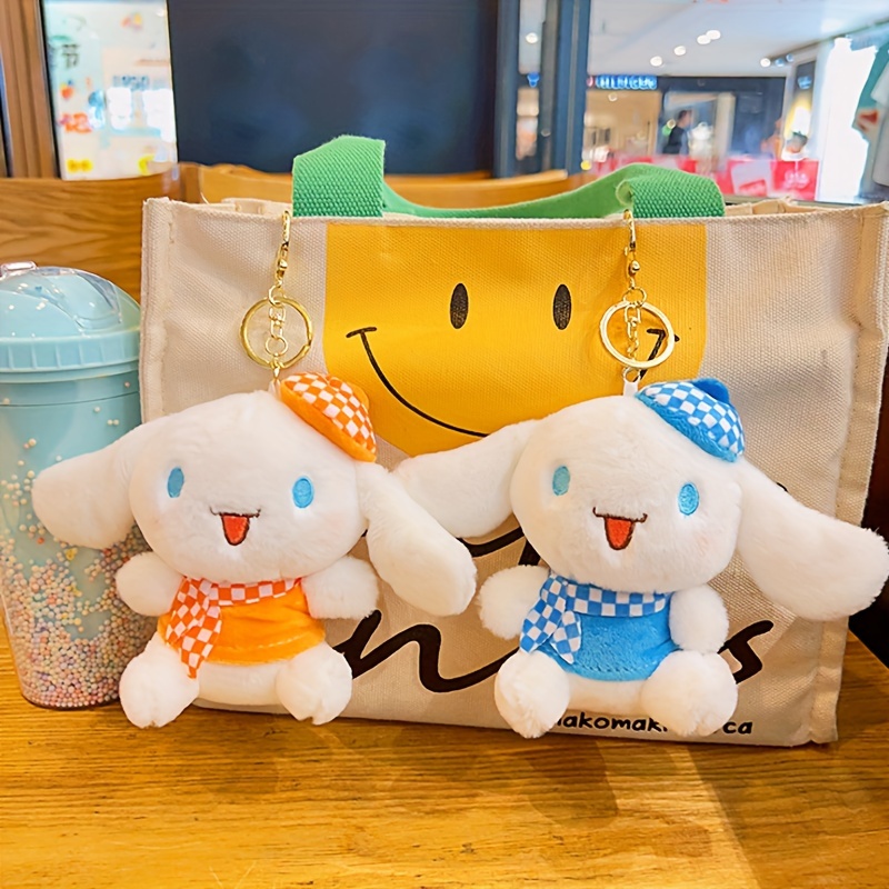 Sanrio Plush Keychain Hello Kitty MyMelody Kuromi Cinnamoroll Cartoon  Animal Stuffed School Bag Pendant Backpack Decoration Doll