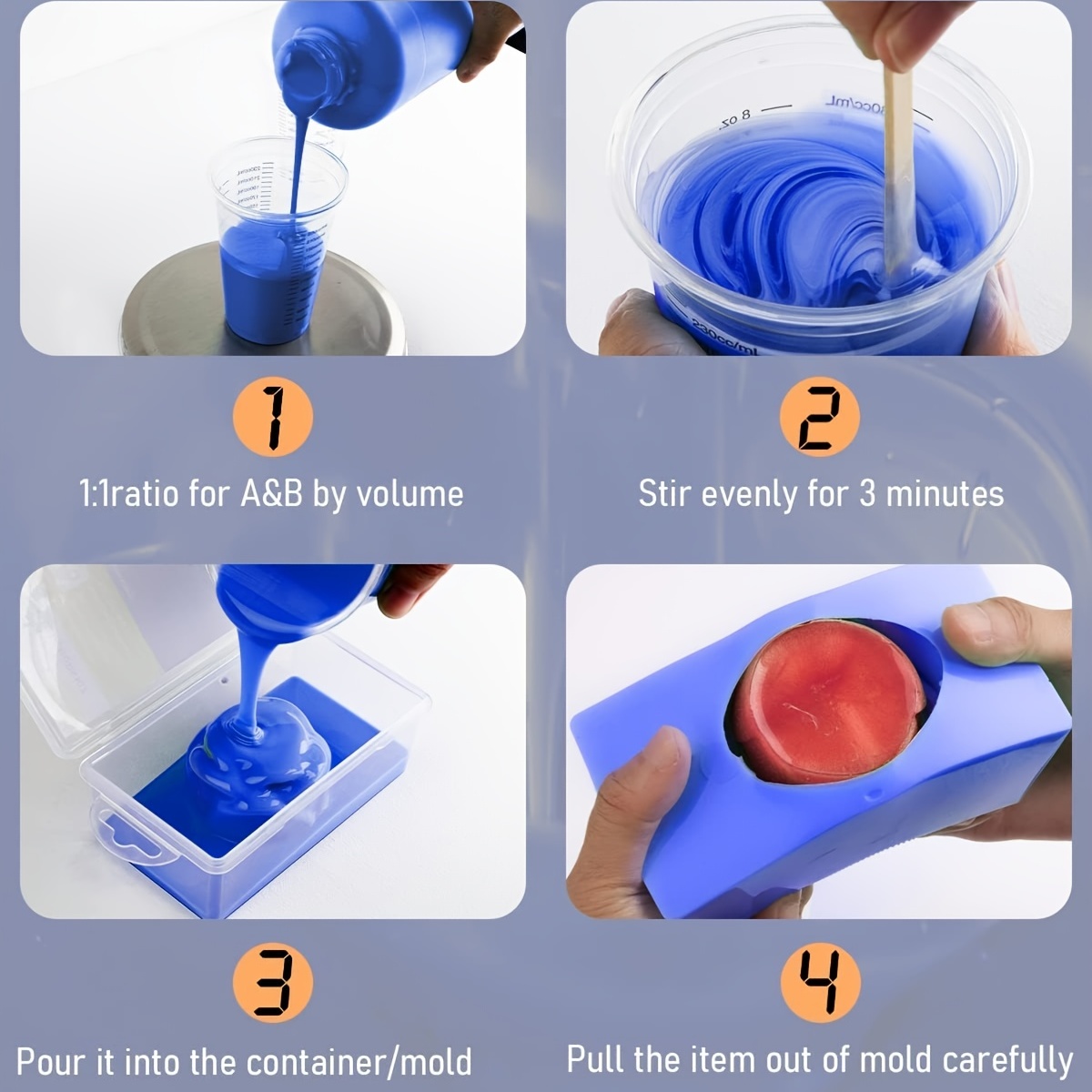 Liquid Purple Silicone Rubber Set 20a Mold Making 1:1 Mixing - Temu