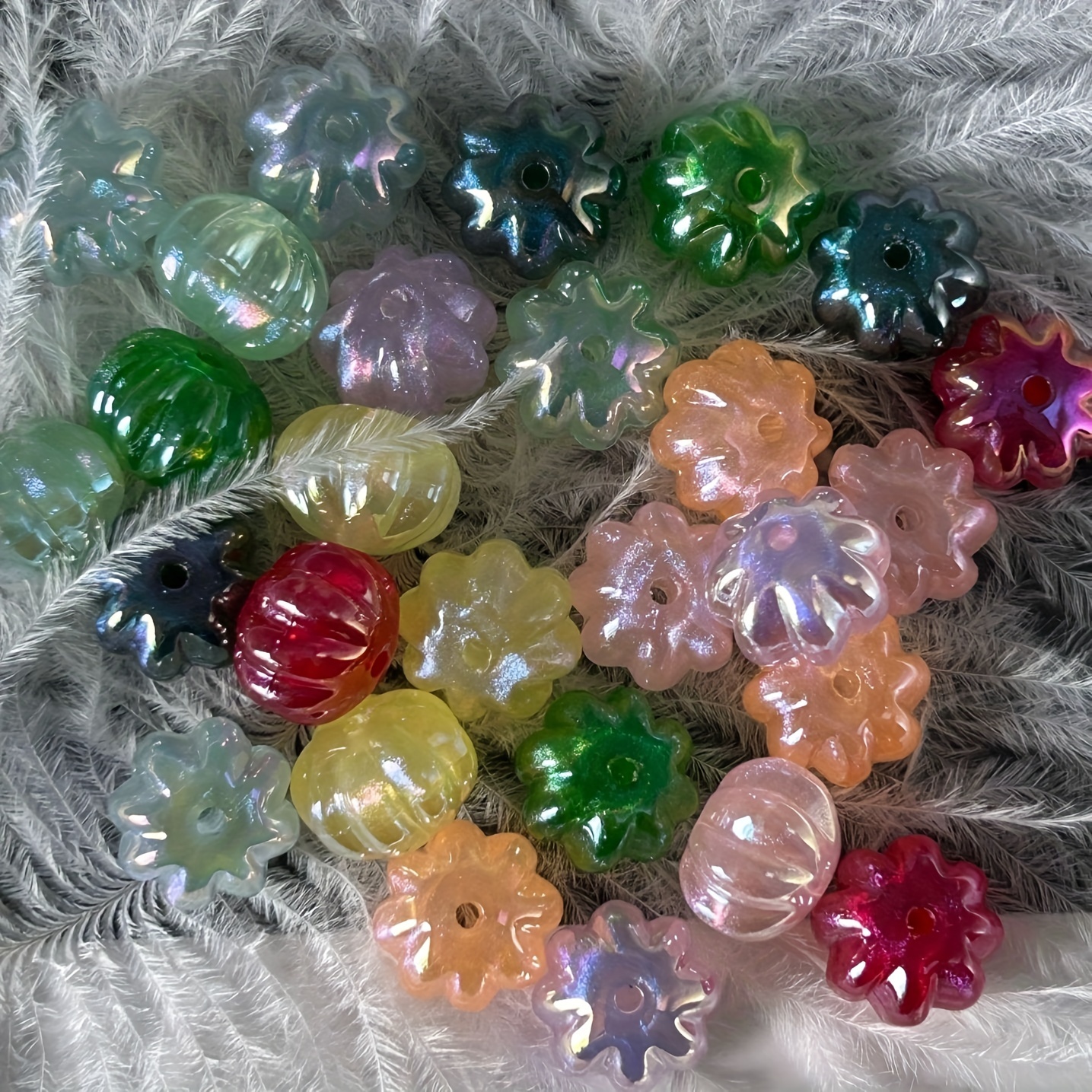Mixed Size No Holes Mermaid Beads Symphony Gradient Color - Temu