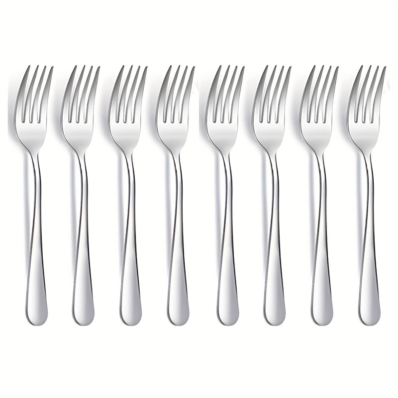 Juego de 12 tenedores de acero inoxidable 18/10 de 8 pulgadas, tenedores de  mesa para el hogar, cocina y restaurante, aptos para lavavajillas (juego
