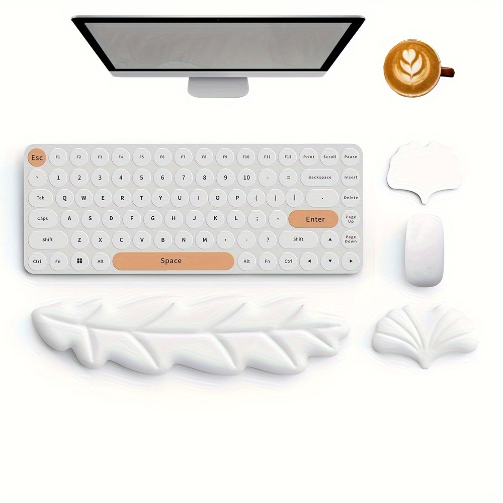 Alfombrilla de espuma viscoelástica para teclado, almohadilla para  reposamuñecas, cojín de muñeca para ratón, Base de soporte para ordenador  de oficina, portátil y Mac - AliExpress