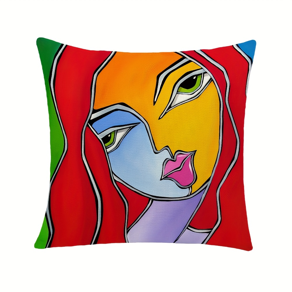 European Abstract Art Throw Pillow Cover Car Sofa - Temu