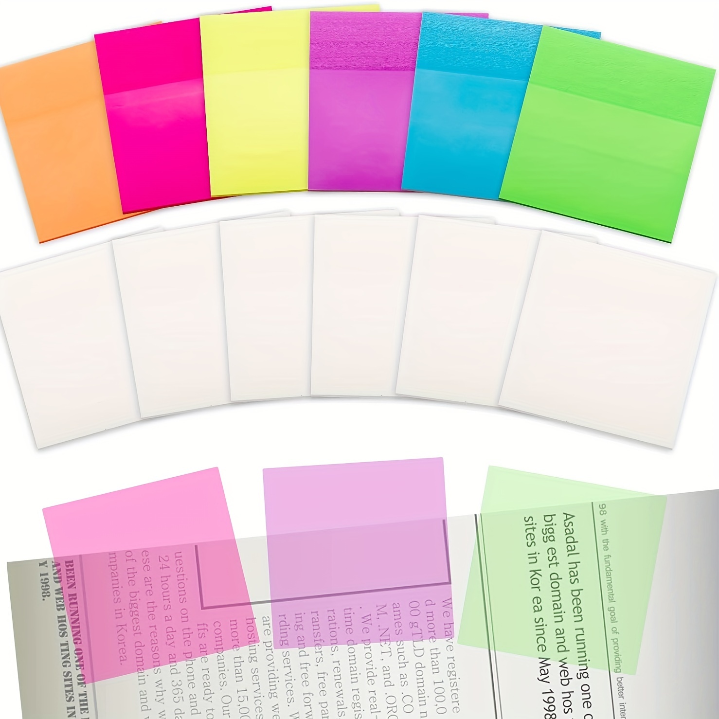 Notes autocollantes transparentes colorées Bloc-notes pastel transparent  Fournitures scolaires -  France