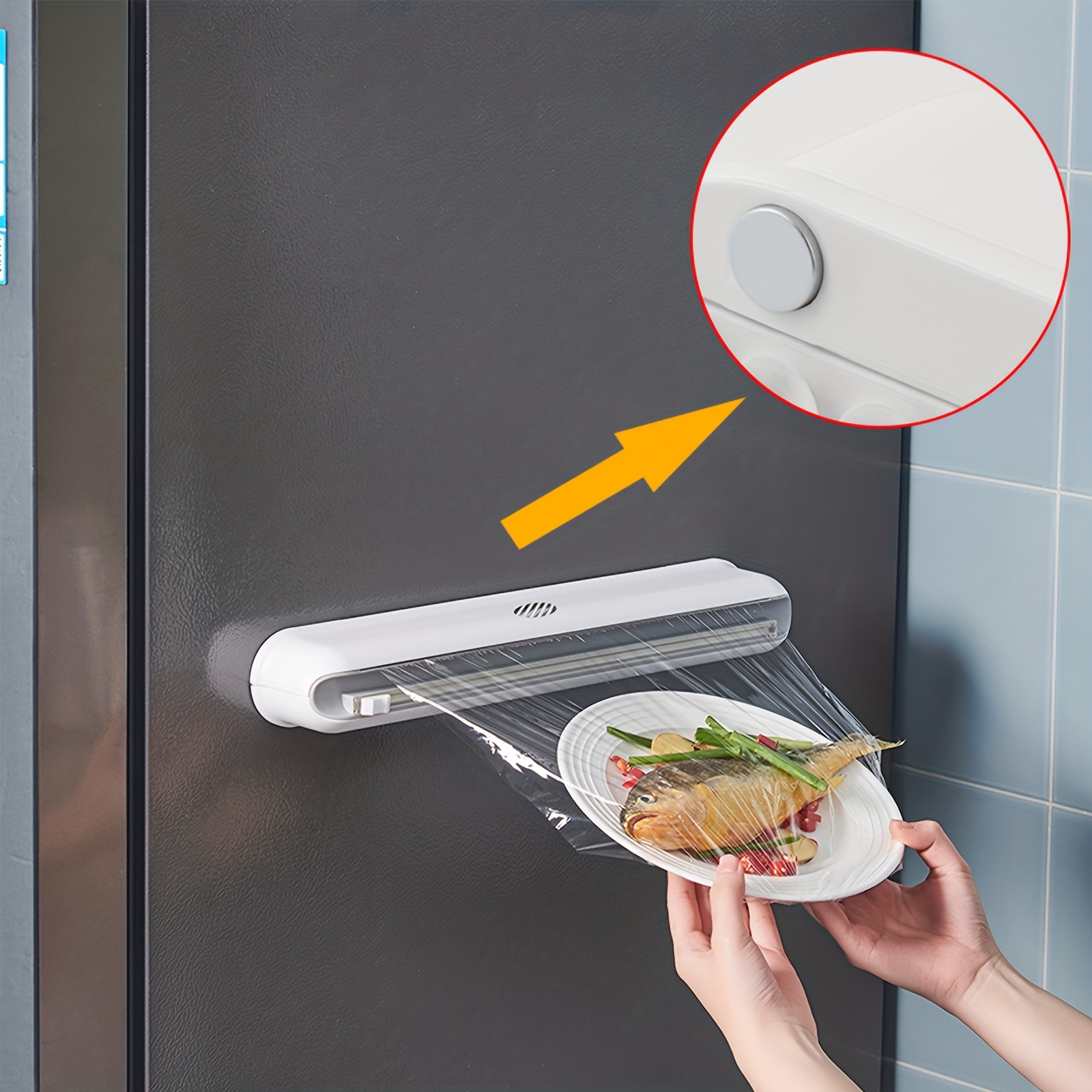 Dispensador de rollo de cocina, soporte de papel de aluminio para cocina,  montado en la pared, para refrigerador, almacenamiento de baño - AliExpress