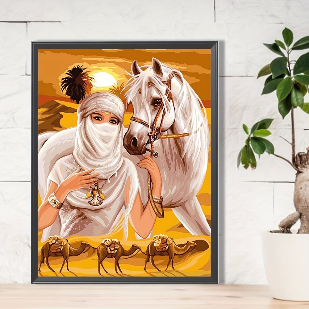 5D Diamond Painting Kits For Adults, DIY Artificial Diamond Art Kits For  Beginners Camel Horse Girl Full Artificial Diamond, Gem Art Artificial  Diamon