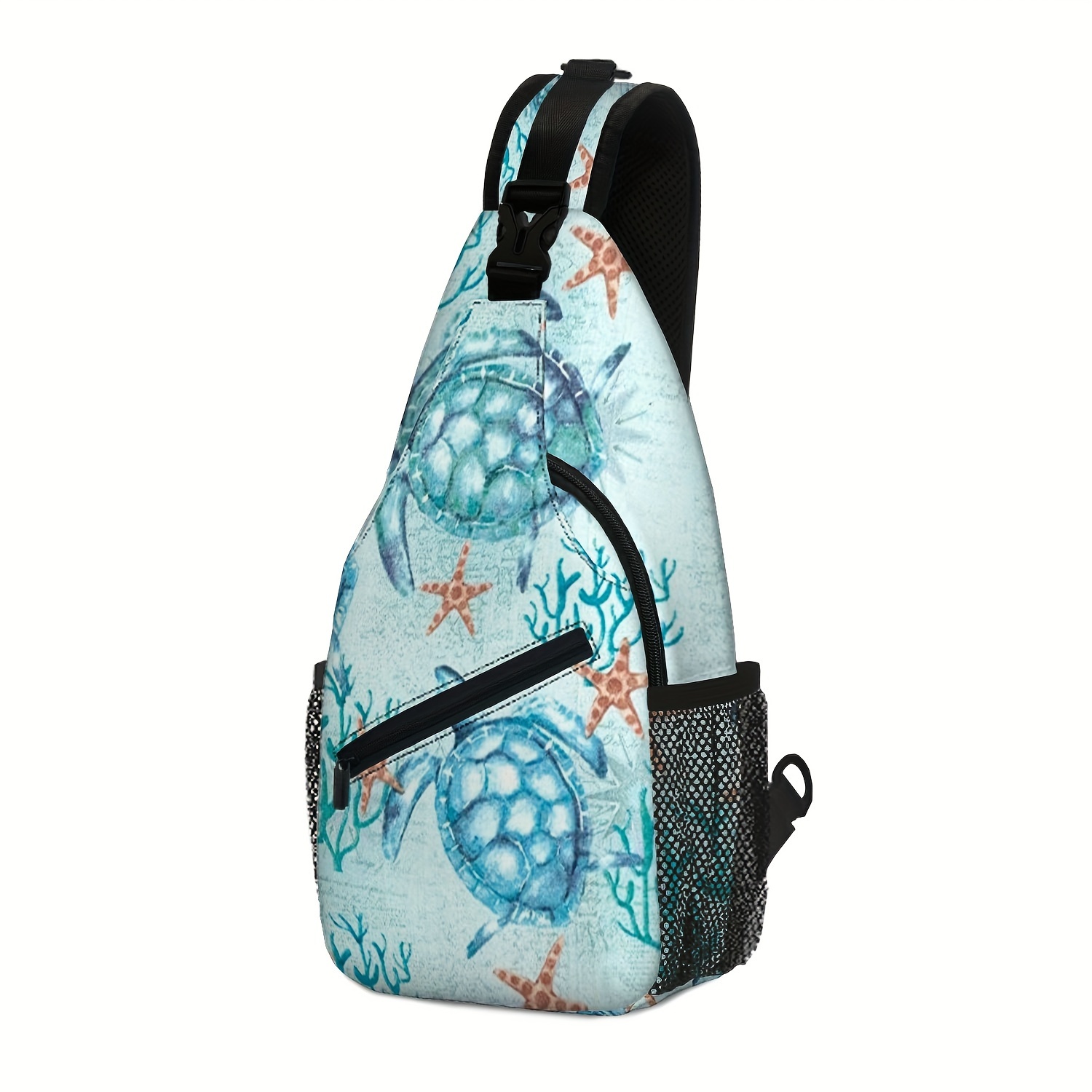 Waterfly Crossbody Sling Backpack Daypack: Sea Blue Sling Bag Travel Hiking  Walking Antitheft Chest Bag For Man Woman