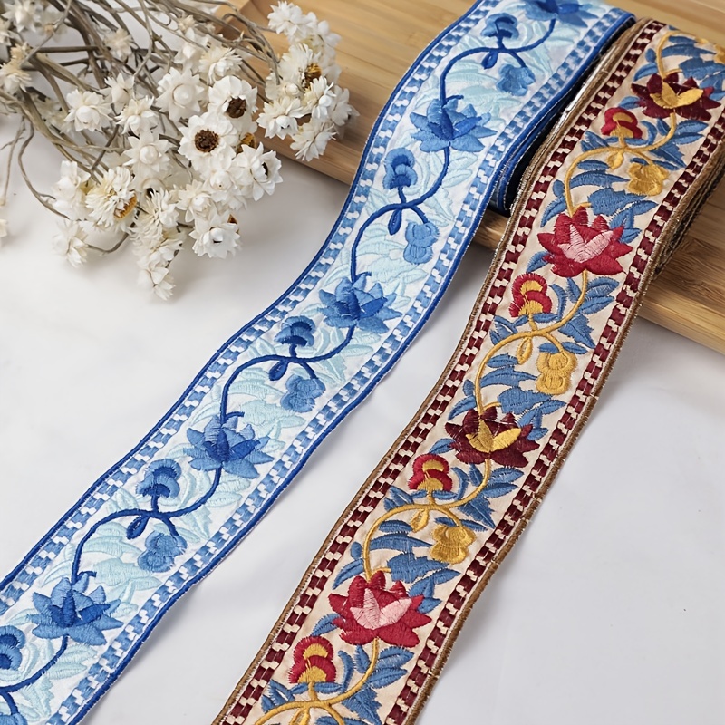 Jacquard Ribbon Jacquard Trim Embroidered Lace Ribbon Ethnic - Temu