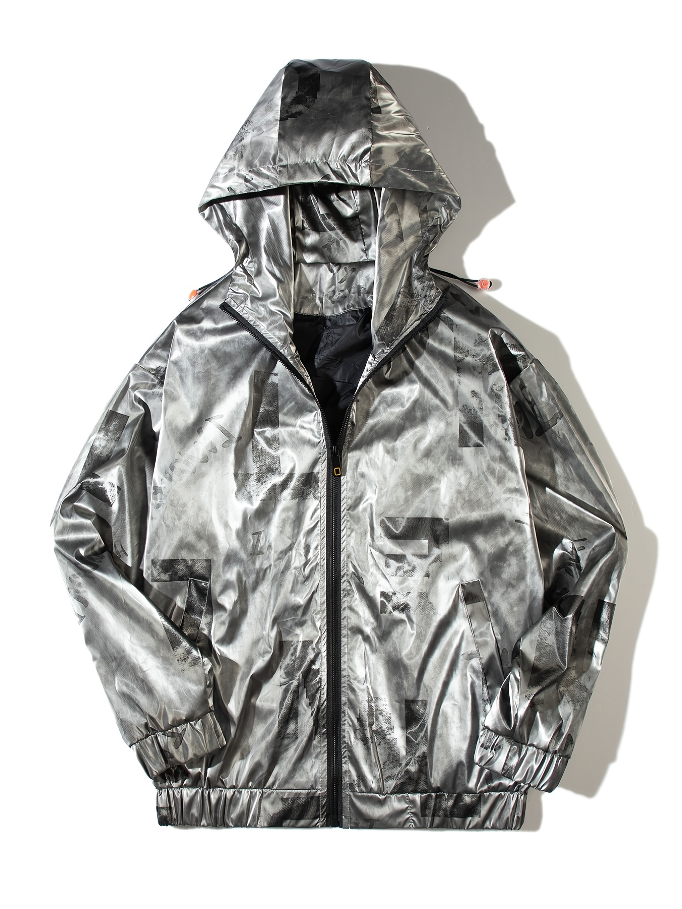 Metallic Silver Windbreaker Jacket