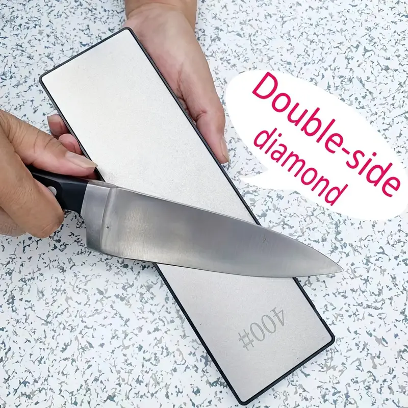 1pc 400 1000 10 x2 75 25x7cm double sided diamond sharpener sharpening plate knife sharpener coarse and fine for kitchen knife chisel axe ice skating blade woodworking tools details 0