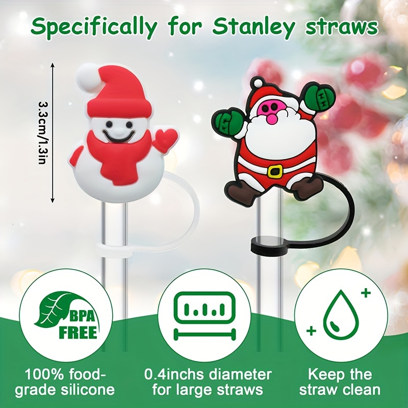 Christmas Series Cute Straw For Straws, Reusable Dustproof Straw Plugs, Cup  Decoration Accessories, Party Supplies, Christmas Gifts - Temu