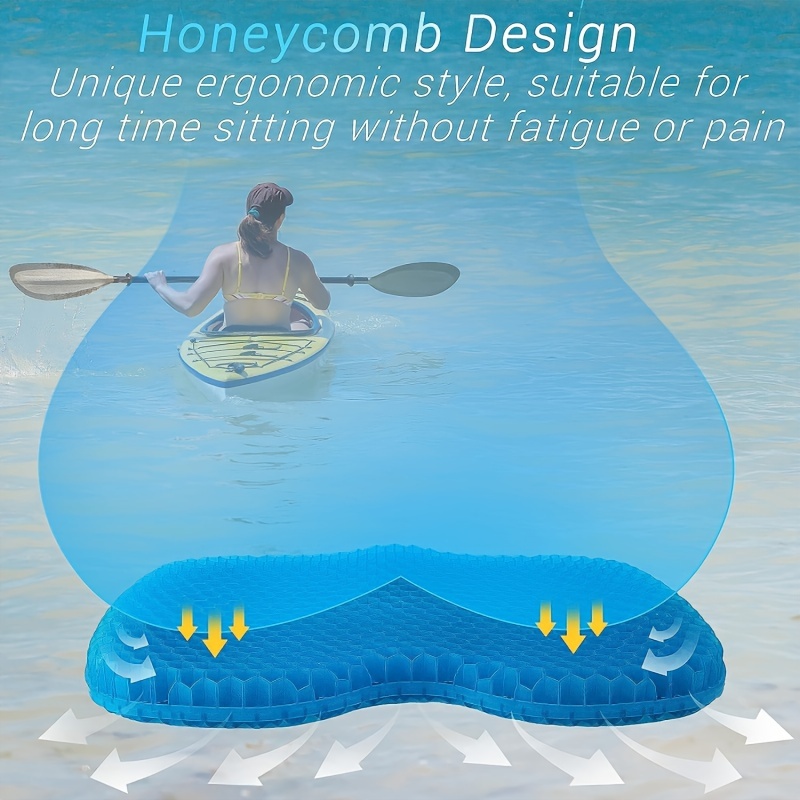 Anti Slip Kayak Gel Seat Cushion Thick Waterproof Egg Seat Cushion Kayak  Seat Pad With Non-Slip Cover For Sit In Kayak Inflatable Kayak Canoe & Boat