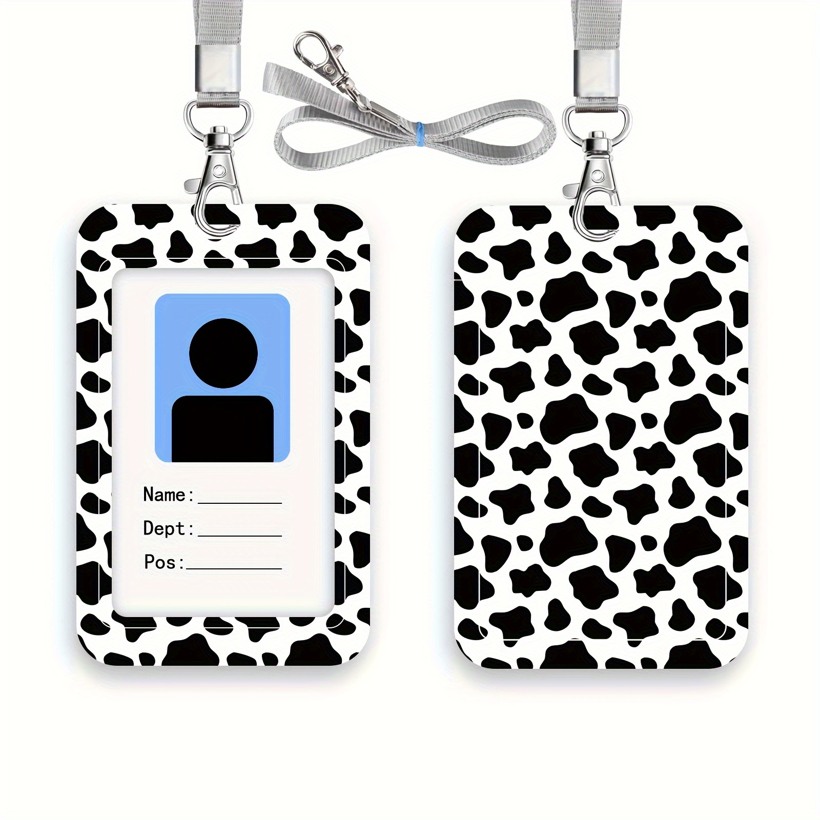 Cute Cow Pattern ID Badge Holder With Lanyard, Cute Lanyard With ID Holder,  Id Card Badge Holder With Lanyard For Teacher Nurses Police Student