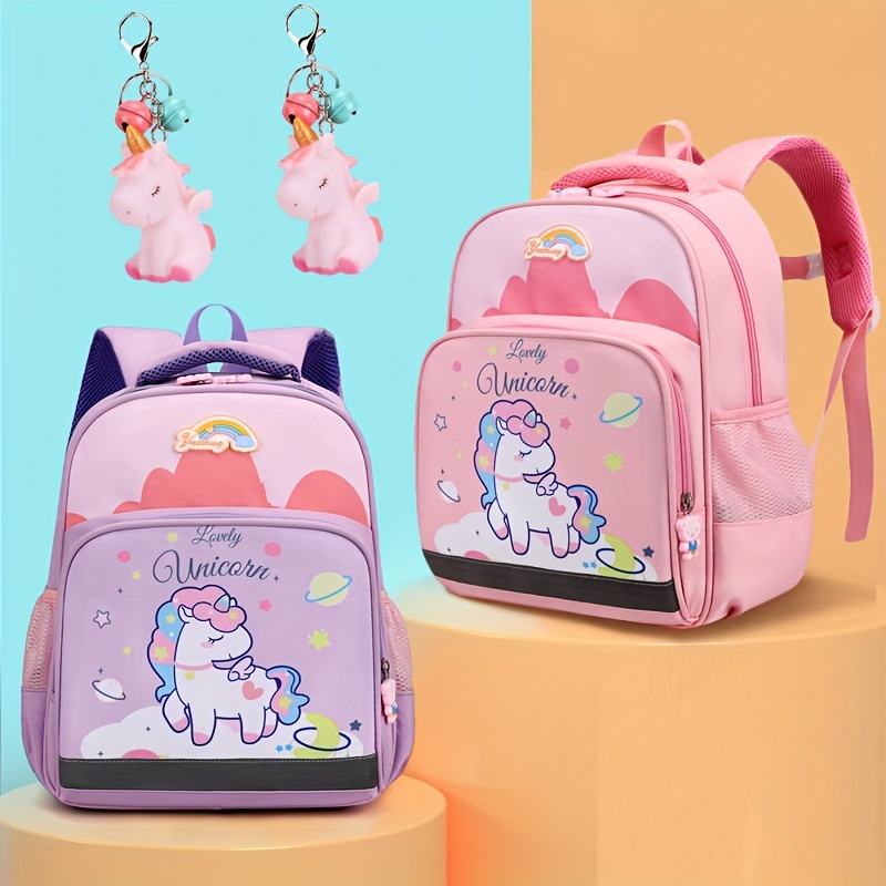 Mochila unicornio para niñas, mochila infantil, 16 pulgadas, bolsas rosas  para libros para niñas, ligera y bonita mochila escolar infantil para