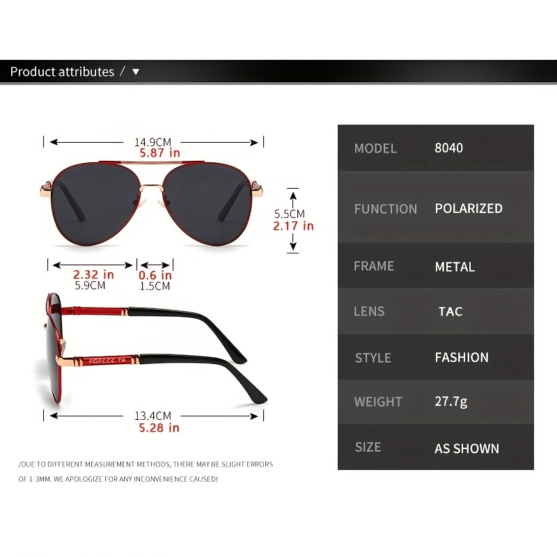Men's Large Polarized Sports Sunglasses UV Protection