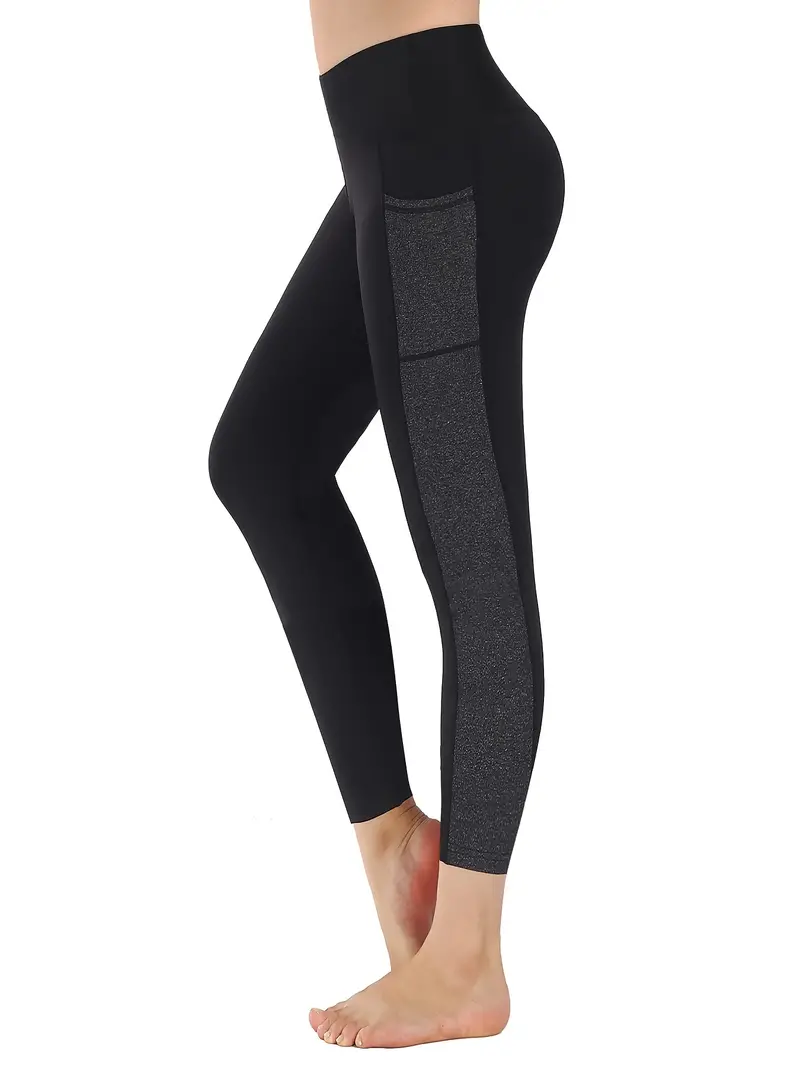 High waisted Yoga Leggings With Side Pockets Slimming - Temu Canada