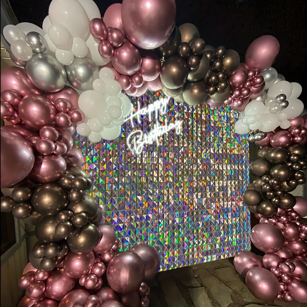  24 Panels Shimmer Wall Sequin Wedding Event Theme Tile Sign  Happy Birthday Photography Backdrop Disco Party Shining Glitter Decoration  Background Kids Baby Shower Party Photo Booth Prop Wheat Color : Electronics