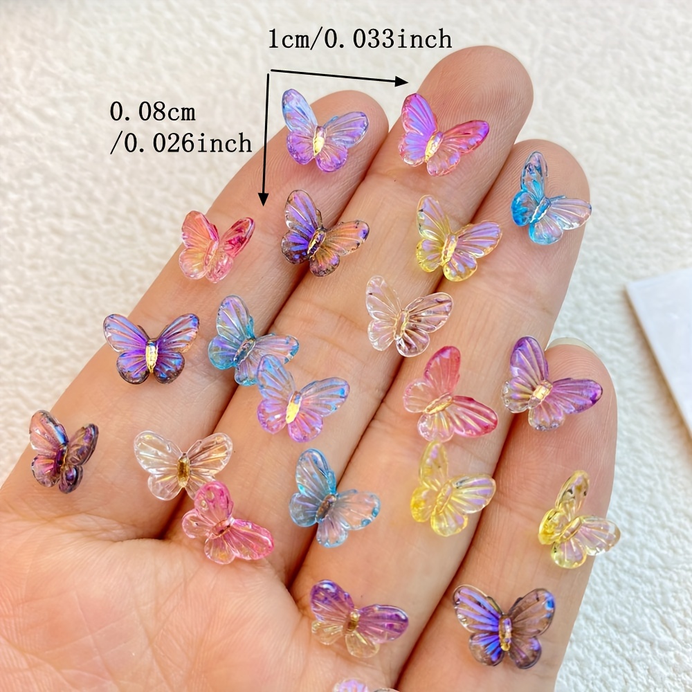 Juome Nail Charms, 30 Pcs Butterfly Nail Charms 3D Butterflies