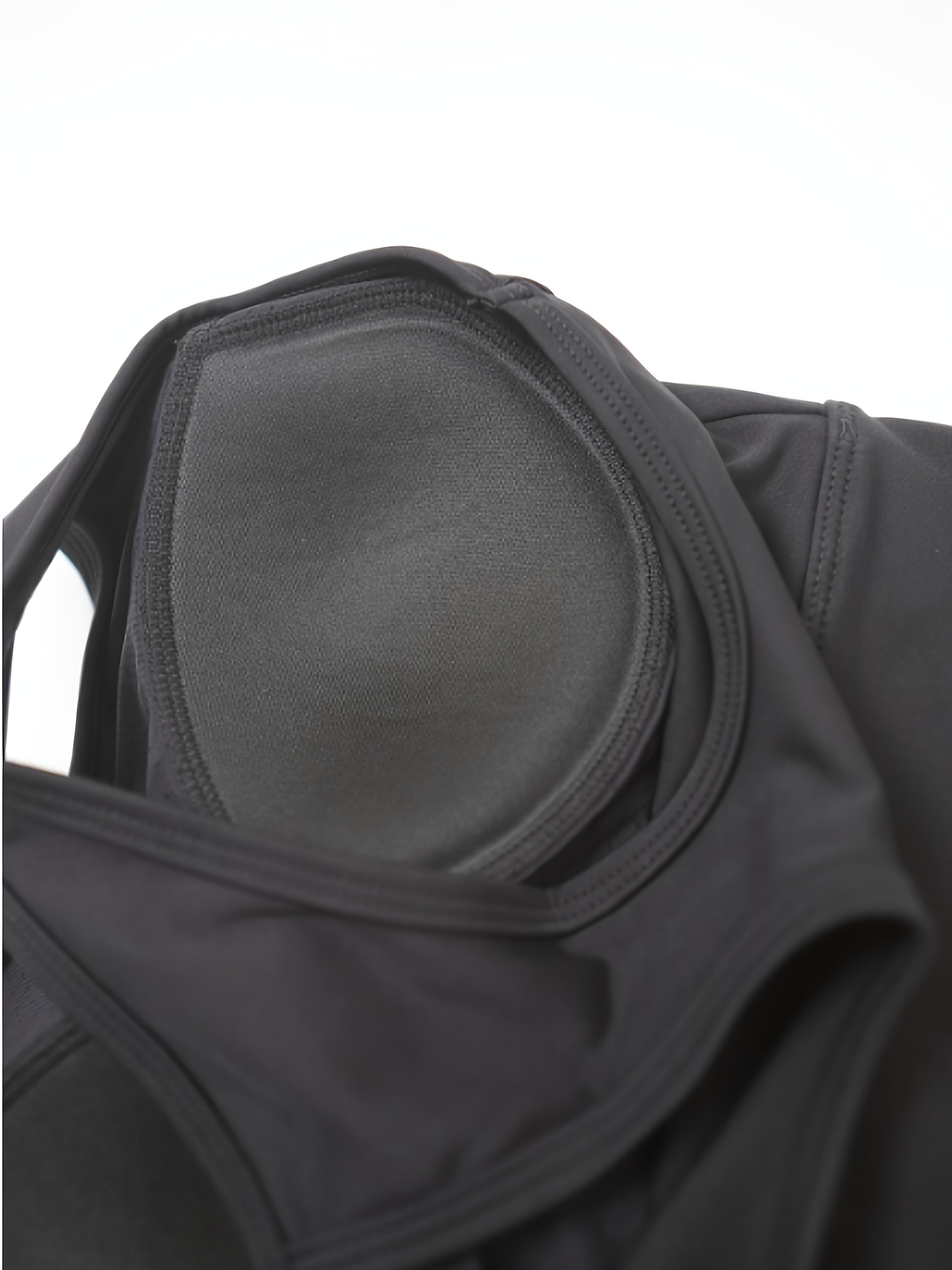 Plain Integrated Chest Pads Sporty Top Crew Neck Shockproof - Temu