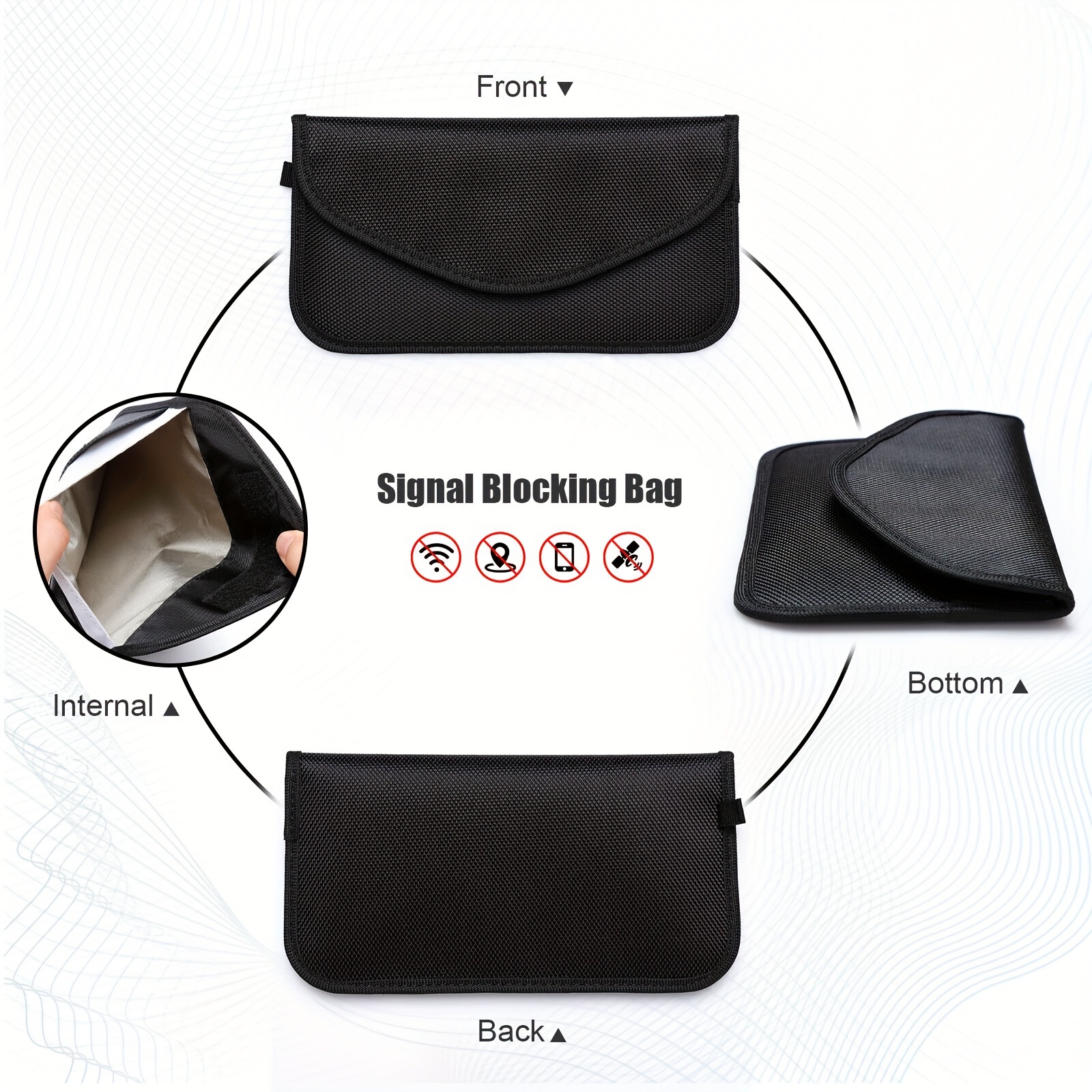 Faraday - 2 bolsas para llaves de automóvil y teléfono celular, bolsa de  bloqueo de señal RFID, bolsa de bloqueo de señal sin llave, protección de