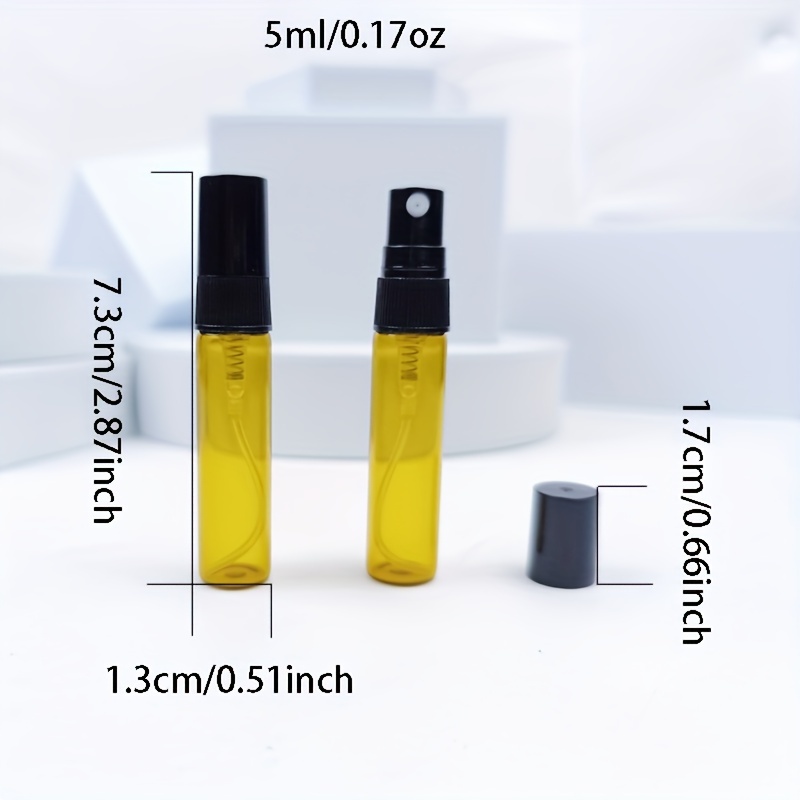 8 個黄褐色ミニ詰め替え香水アトマイザーボトルトラベルサイズガラス