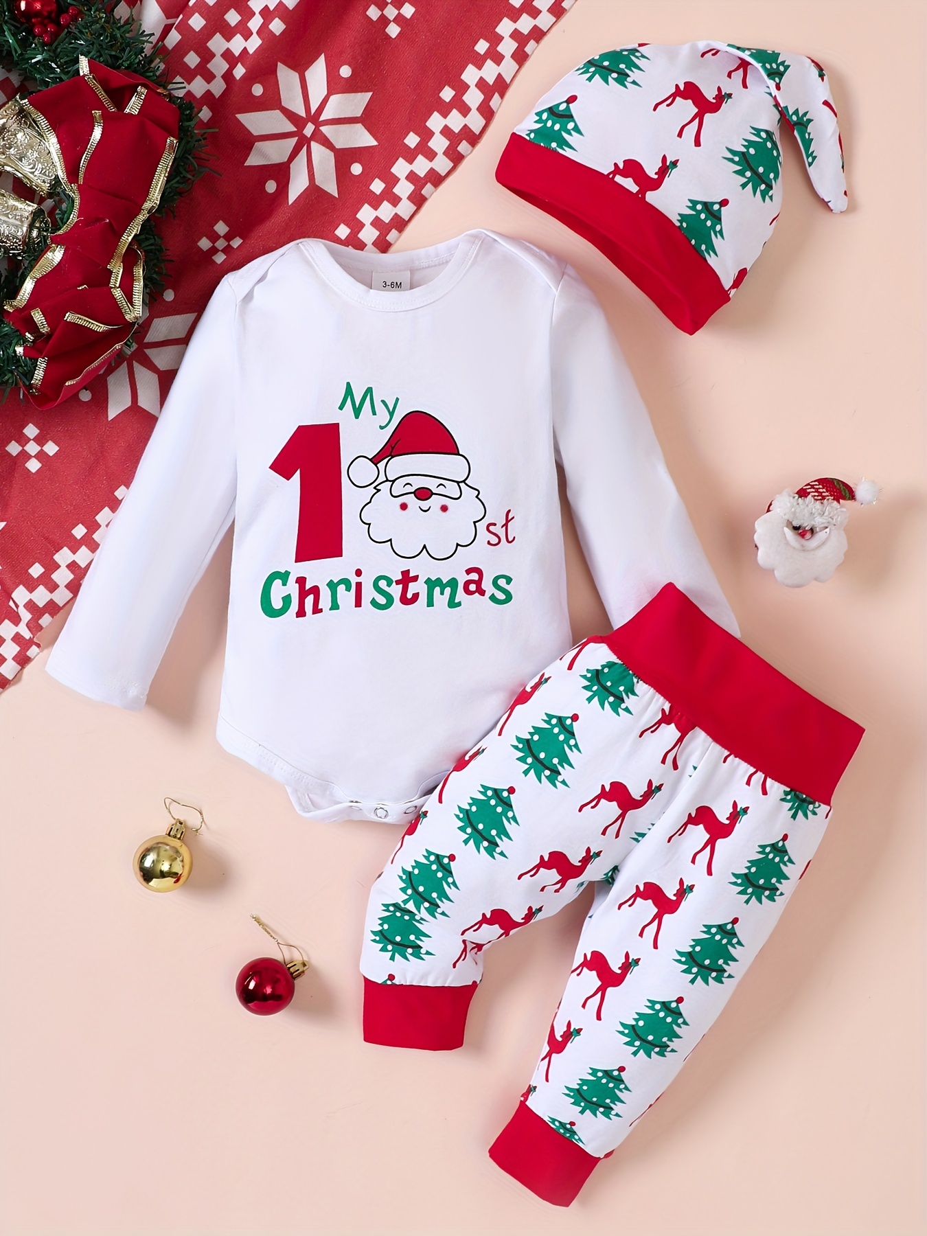 Barboteuse de Noël rouge pour bébé fille et garçon de 0 à 18 mois • Tous en  Pyjama !
