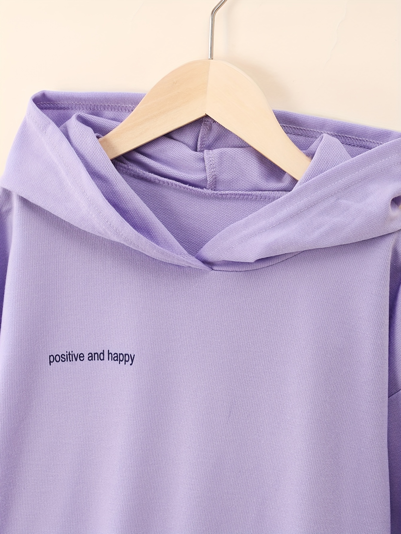 Girl's Positive & Happy 2pcs Hoodie & Sweatpants Set for Spring Fall