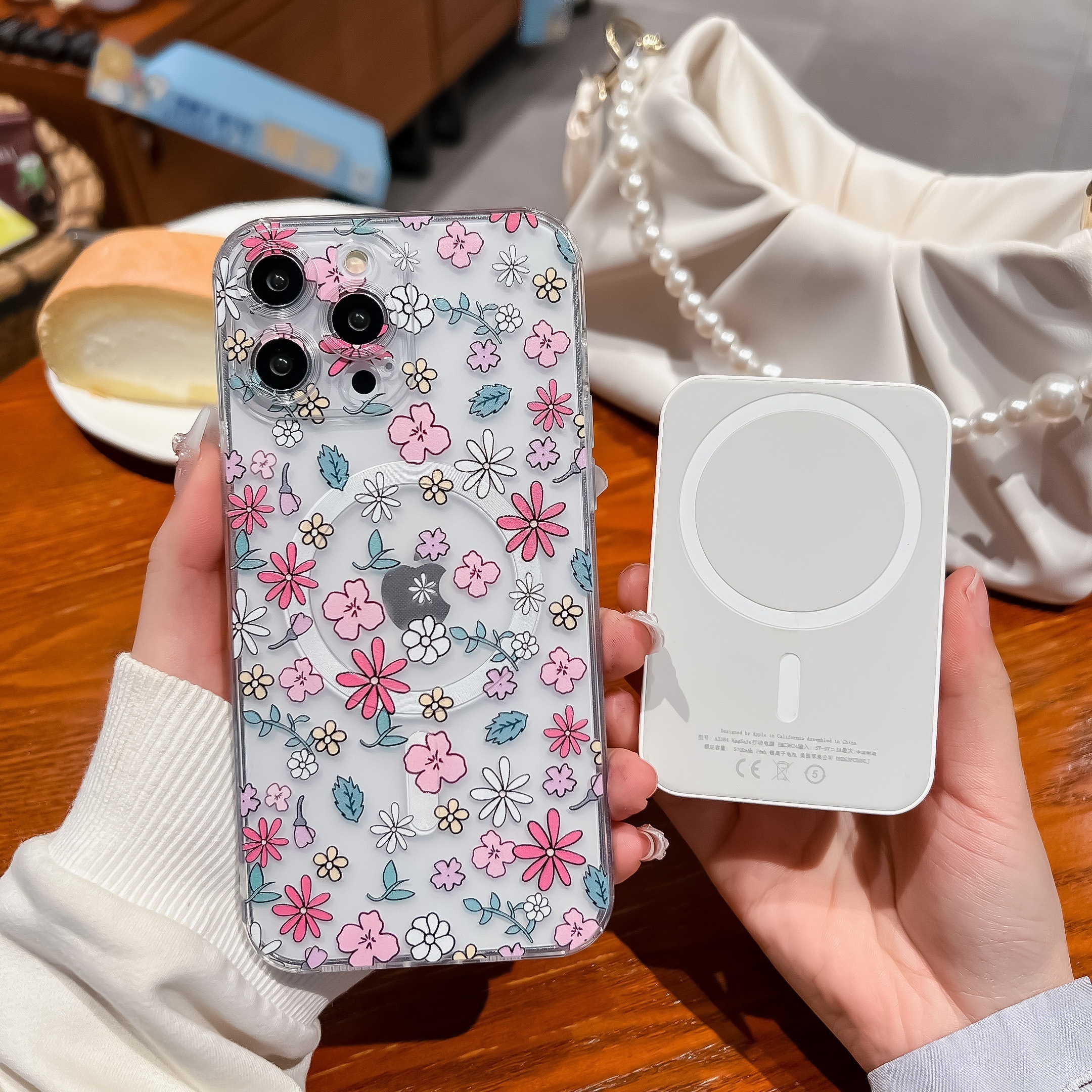 Cute Butterfly Pattern Soft Phone Case With Wireless Charging For