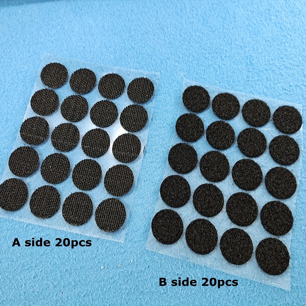 Self Adhesive Dots, 1000pcs(500 Pair Sets) 0.78 inch / 20mm Diameter Hook and Loop Self Adhesive Dots Tape, Nylon Sticky Back Dots with High