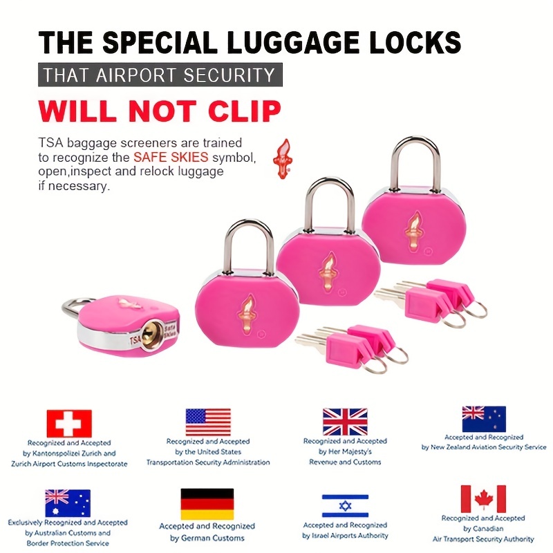 Travel Luggage Combination Lock For Zipper Bag,mini Lock Alloy
