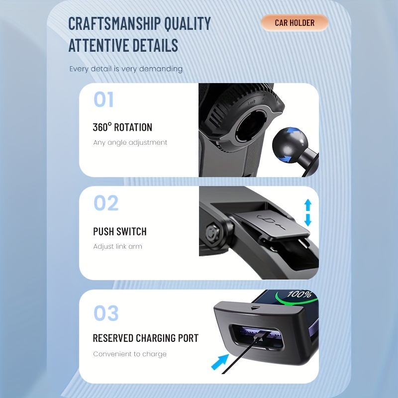 Supporto Per Tablet Da Auto A Ventosa - Regolabile 360°, Per Cruscotto, 4.7-9.7 Pollici - Foto 3