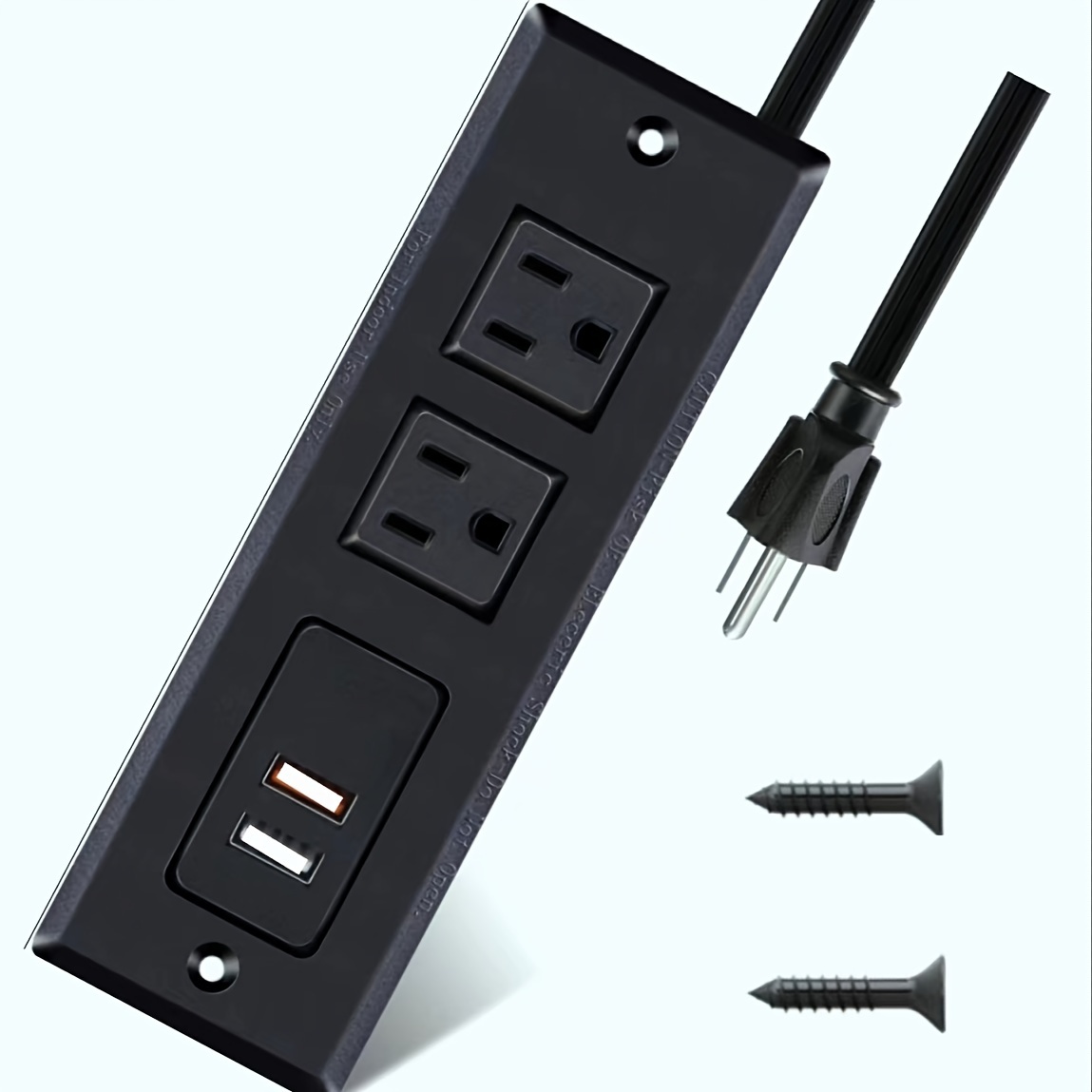 Desk Outlet With Usb Etl Listed Conference Outlet Socket With 2 Ac Plugs 2  Usb Ports Connect With 5ft Power Cord For Furniture Home Office Black, Check Out Today's Deals Now