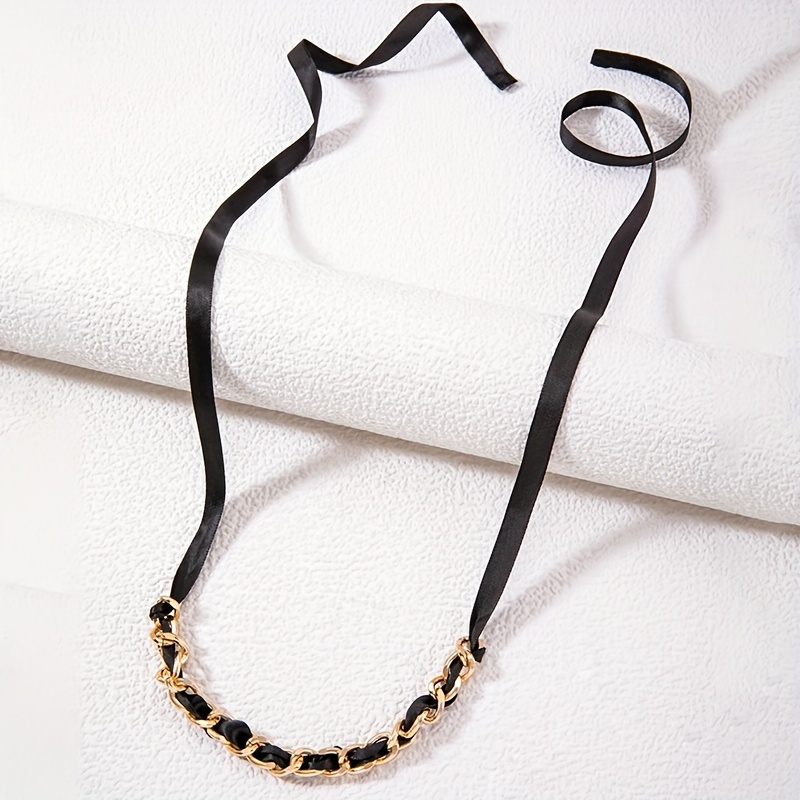Retro Lace-Up Bow Neck Chain Ribbon Choker Imitation Pearl Necklace,Temu