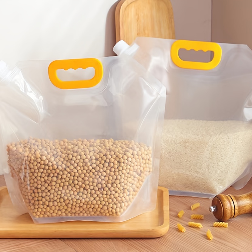 1 sac de rangement étanche à lhumidité scellé par grain, pochette de rangement des aliments debout, sac de rangement de grain épaissi transparent détails 3