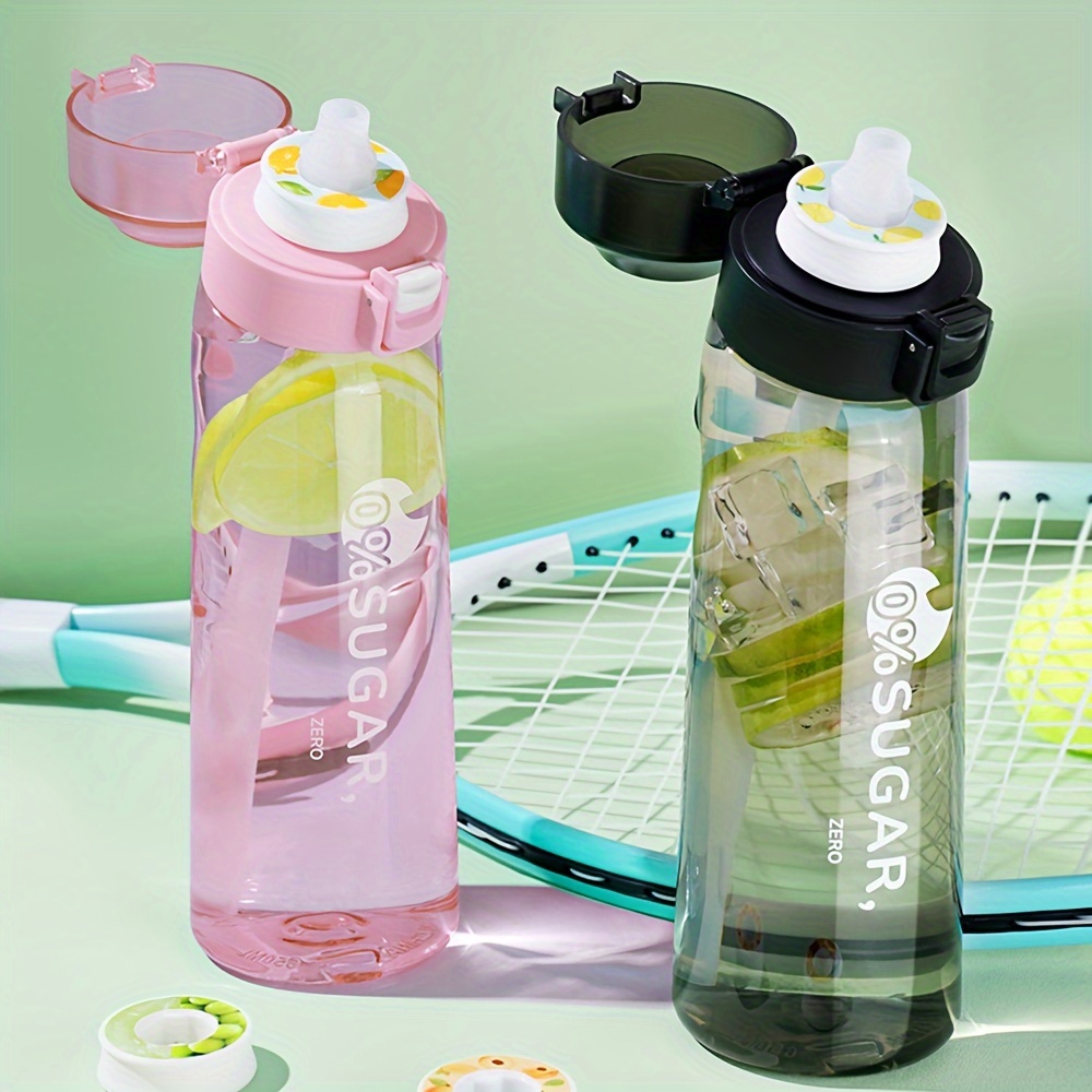 Plastic Sports Water Bottle With Fruit Fragrance Pods - Temu