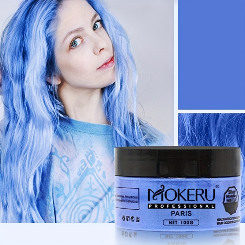 1Pcs Hair Color Wax Dye One-Time Styling Products Molding Paste Various Colors Hair Dye Wax, White