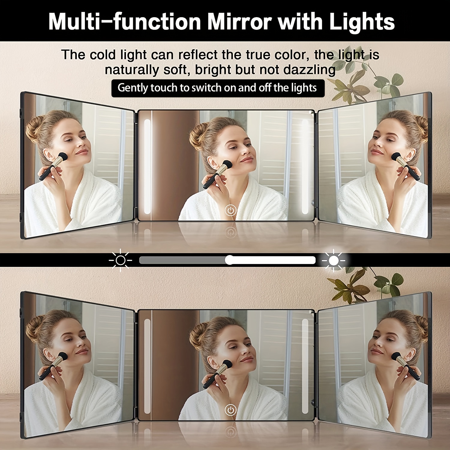  Self-Cut System - 3 Way Mirror for Self Hair Cutting with LED  Lights - Barber Mirror - Trifold Mirror - Three Way Mirror - 360 Mirror for  Self Haircuts : Beauty & Personal Care