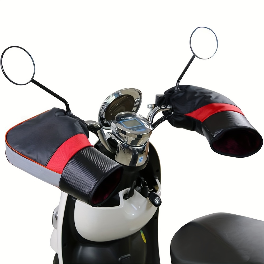 1pair Moto Guidon Muffs Protection Moto Scooter Épais Chaud Grip