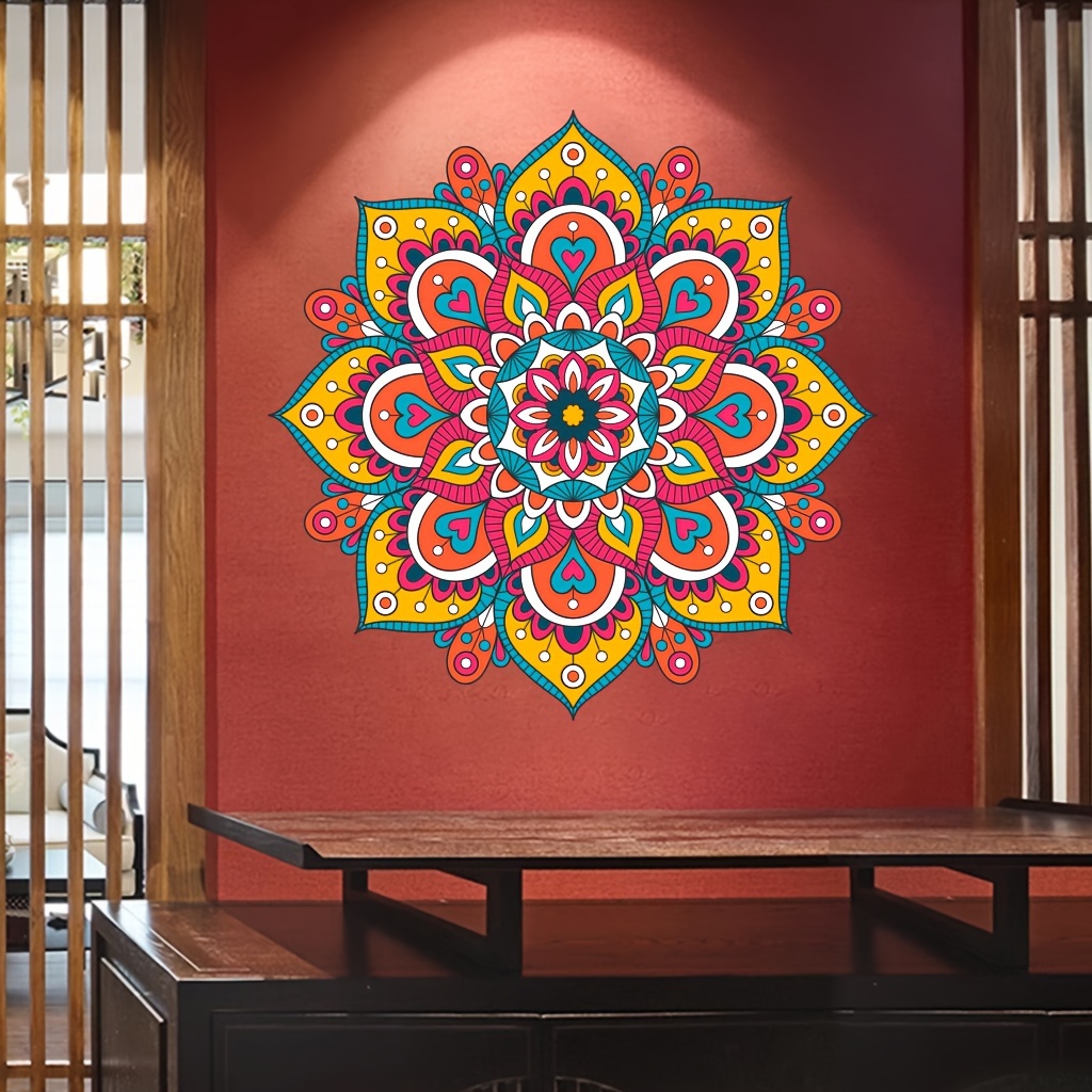 Yoga mandala floral wall decal