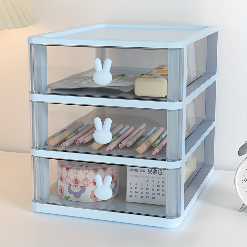 Cartoon Rabbit Desktop Storage Box Mini Plastic Organizer - Temu