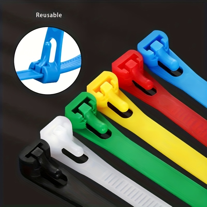 Reusable Cable Ties, Available In 20pcs/40pcs/60pcs, Nylon Self-Locking Zip  Ties, Twist Ties Cord Organizer, Black/White/Multi-Color Plastic Clips, Cable  Ties