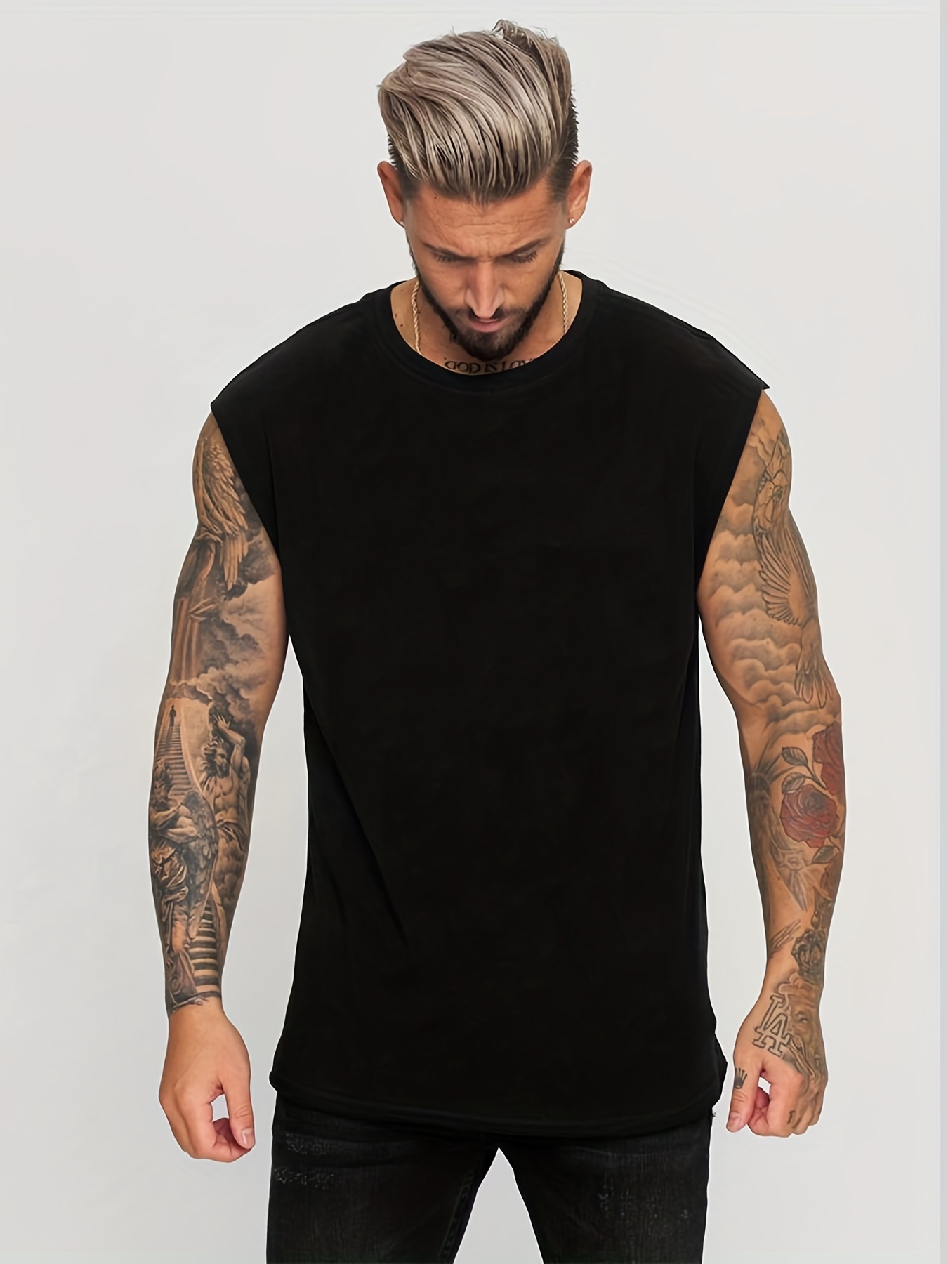Mens Plain T Shirts Pack Male Spring And Summer Tops Casual Sports  Sleeveless Top Cotton Vest Painting Shirts Mens : : Clothing,  Shoes & Accessories