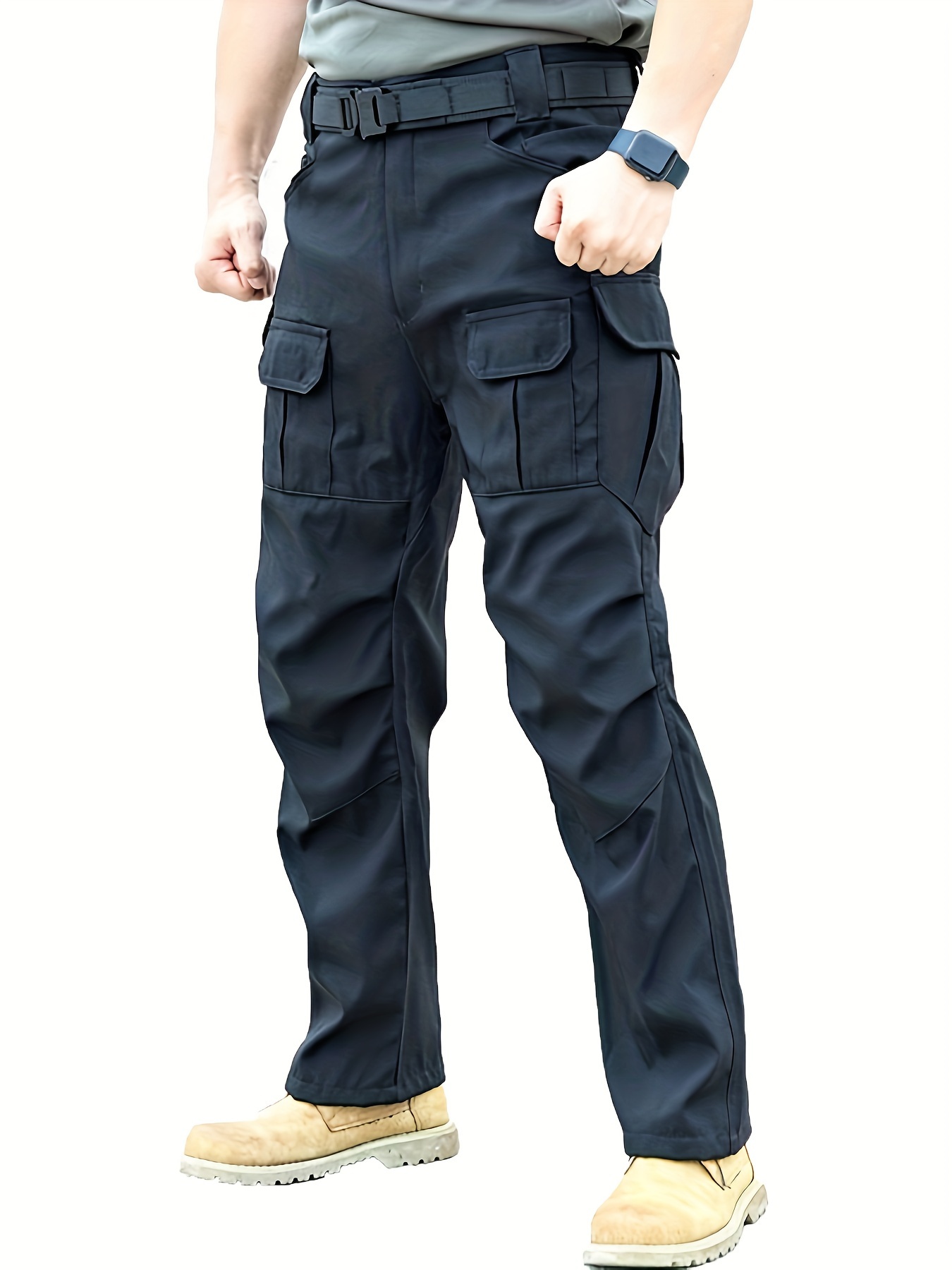 Pantalones cargo de trabajo para mujer, de algodón, con 8 bolsillos,  informal, estilo de combate militar