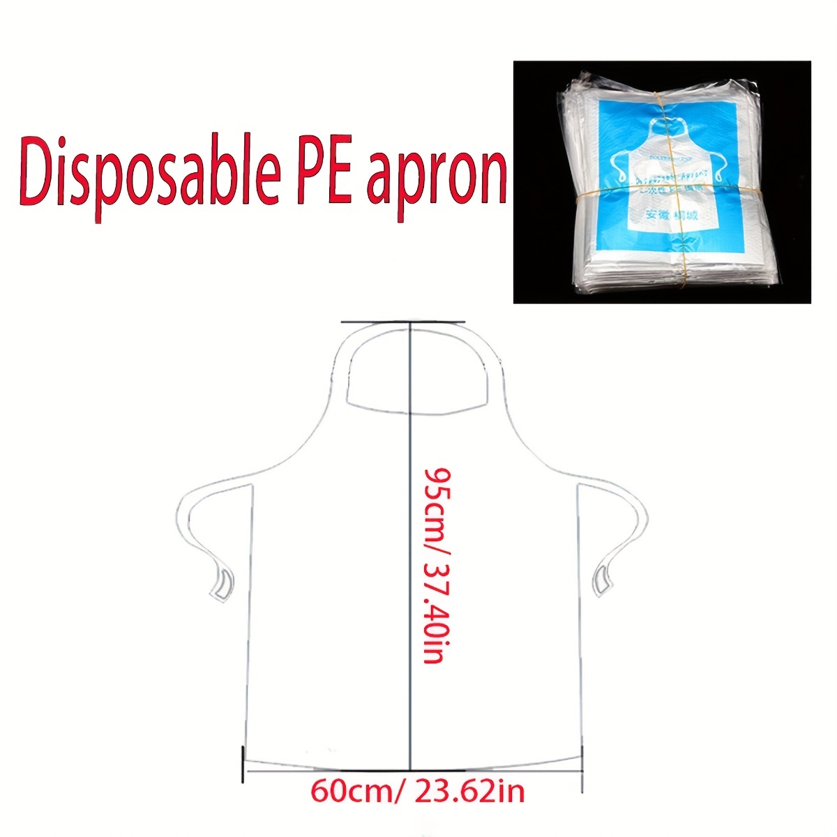 Clear Waterproof Disposable Aprons For Cooking, Serving, Painting