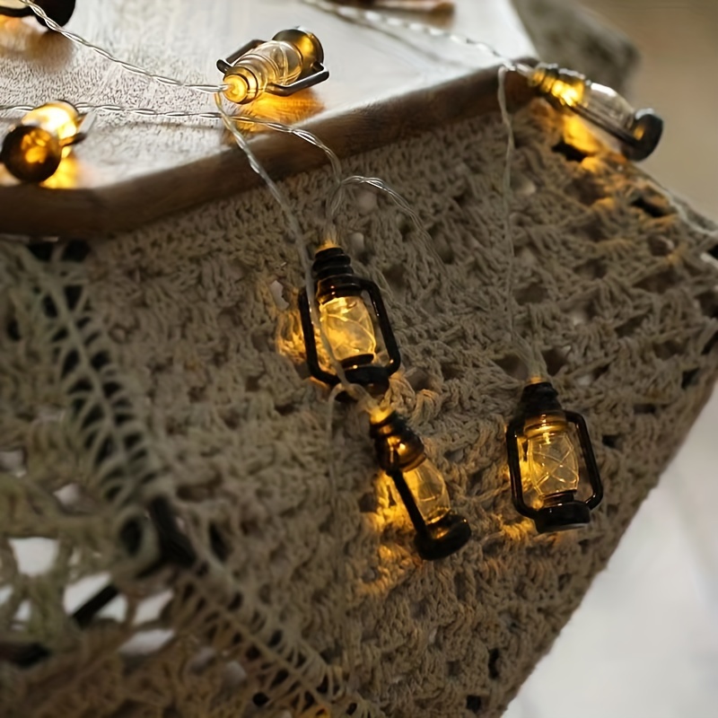 Image of 1.5m/ Led Retro Kerosene Lamp String Lights Room Living Room Bedroom Curtain Decorative Lights Small Colored Lights Led Decorative Retro Kerosene Decorative Arrangement Colored Lights