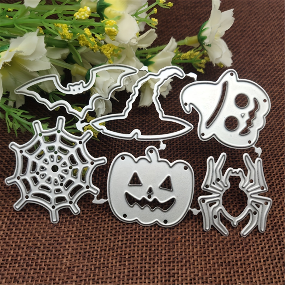 Metal Cutting Dies For Halloween Elements, Perfect For Scrapbooking, Album Creation, Paper Card Templates, And Embossing Decorations