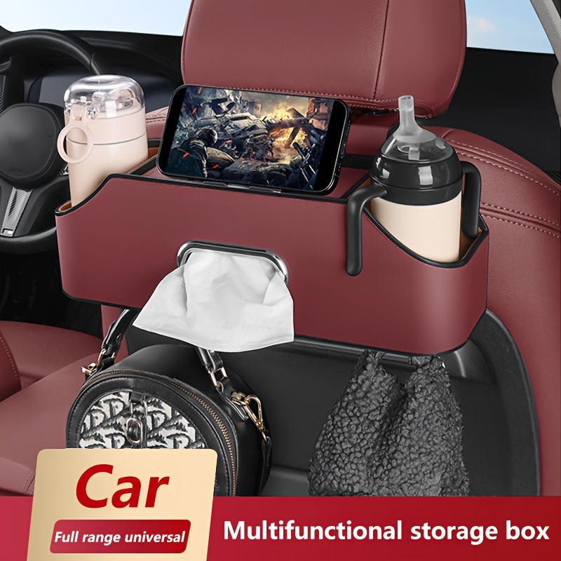 Car Seat Back Storage Box Tissue Box Practical Double Water - Temu