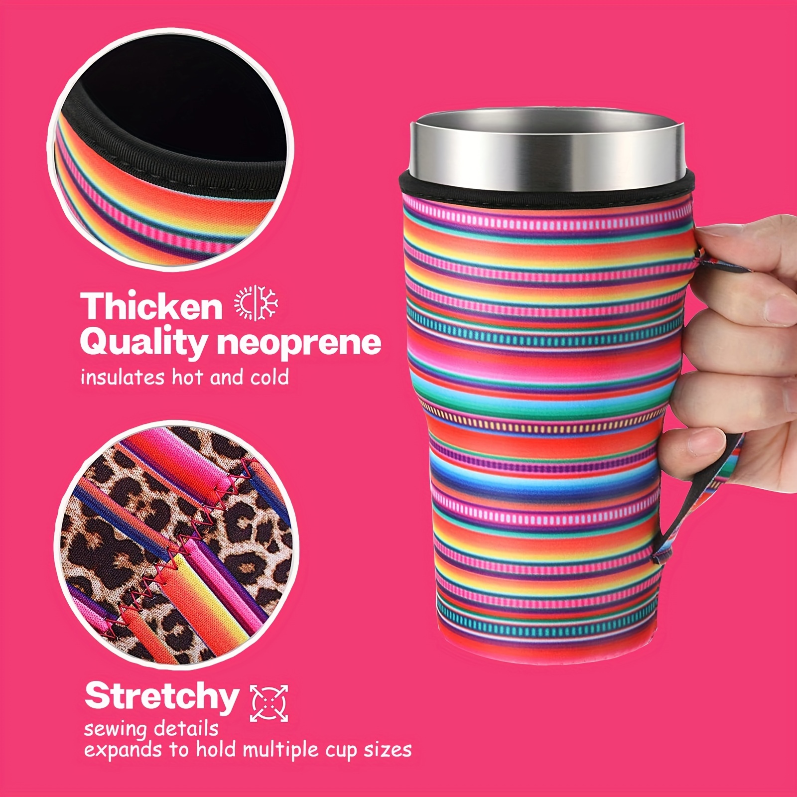 Reusable Iced Coffee Cup Sleeve Insulated Neoprene Cover For - Temu